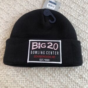 NWT Big 20 Bowling Center Scarborough Maine 1950 George Beanie Hat Cap Knit